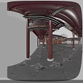 Ancient Architecture Featuring Traditional Wooden Structure Colorful Painted Beams And Ornate Columns