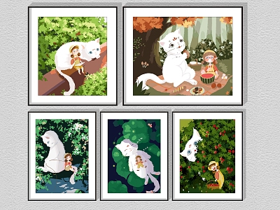 Modern Animal Painting Children's Room Decoration Hanging Painting model