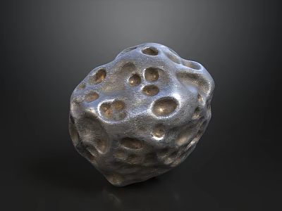 Natural Stone And Wood Decorative Sculpture With Hollow Holes And Textured Surface 3d model
