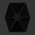 Highly Detailed TIE Fighter Model With Metallic Finish And Sharp Wing Design
