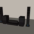 Black Home Theater Sound System With Floorstanding Speakers Center Speakers Subwoofer And Receiver