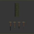 Green Multiple Rocket Launcher With Launch Tubes And Four Rockets Featuring Yellow Fins And Colored Stripes