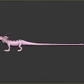 Pink Fantasy Creature Character With Spiked Back Wings And Long Tail