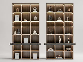 Quiet Bookcase Ornaments 3d model