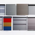 Assorted Roller Shutter Designs With Multiple Colors And Textured Patterns 3d model