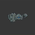 Futuristic Mechanical Robot Character With Blue Glowing Core And Armored Design