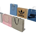 Various Branded Shopping Bags Including ERKE Adidas Nike In Blue Brown Pink Houndstooth