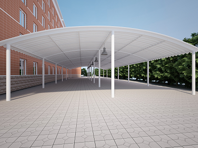 Modern carport 3d model