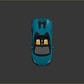 Blue Convertible Sports Car With Yellow Seats Black Wheels And Modern Sporty Design