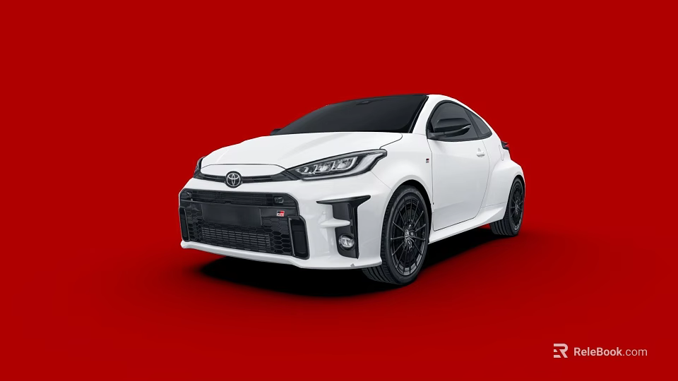 White Toyota Two Door Sports Car with Red Background Black Wheels and Sporty Design 3d model 