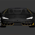 Black Sports Car With Sleek Design Yellow Accents And Rear Spoiler