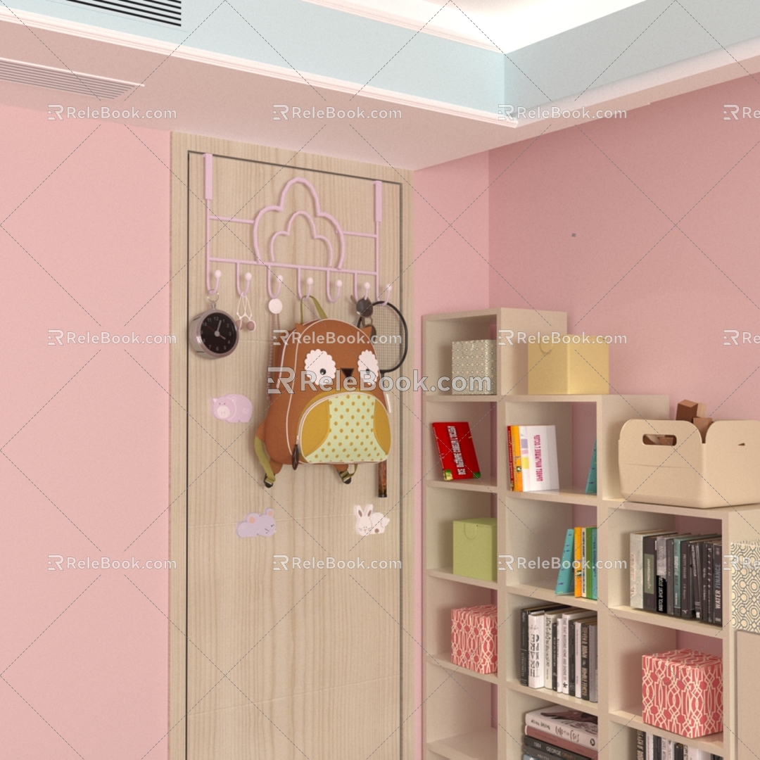 Door Rear Storage Rack Hanging Rack 3d model