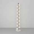 Modern Floor Lamp Featuring Multiple White Spherical Shades Vertical Structure Stable Base 3d model
