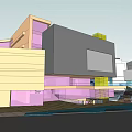 Modern Commercial Street Architecture With Glass Curtain Walls and Tall Buildings Background