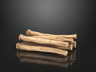 Organized Hospital Pharmacy Storage With Stacked Wooden Medicinal Roots And Shelves 3d model