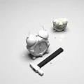 Silver Alarm Clock And White Cartoon Clock With Pen And Cap