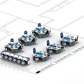 Monitoring Room Layout With Multiple Workstations And Operator Consoles 3d model