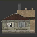 Small House Model With Red Roof Brick Chimney Beige Walls And Windows Reflection