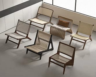 Modern Rattan Chair Single Chair Outdoor Chair Leisure Chair 3d model