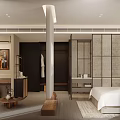 Warm Elegant Hotel Guest Room With Spacious Lounge And Stylish Open Bathroom Design