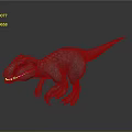 Realistic 3D Dinosaur Model With Gray Skin Sharp Teeth And Claws Standing Pose 3d model