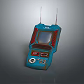 Vintage Blue Handheld Device With Retro Design Antennas Screen And Buttons 3d model