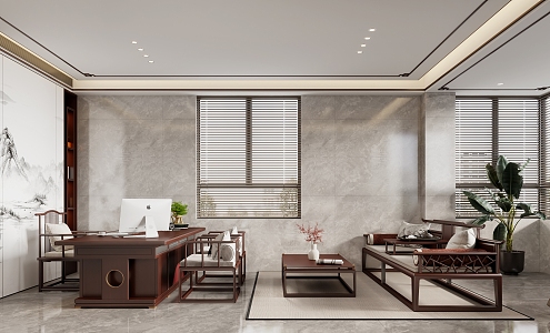 Chinese Office Chairman's Office Manager's Office 3d model