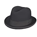 Stylish Grey Fedora Hat With Classic Band And Decorative Bow