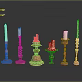 Red Decorative Candle Holders With Various Designs Spiral Base And Classic Styles For Home Decor