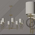 Elegant Modern Chandeliers with Gold Frame White Shades and Circular Rings