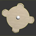 Minimalist Wooden Round Dining Table With Four Chairs And White Spherical Decor