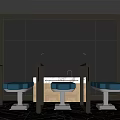 Modern Hospital Outpatient Clinic Interior With Blue Examination Beds And Glass Partitions