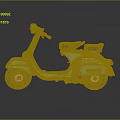 Light Green Vintage Scooter Motorcycle With Black Seat And Reflection On Dark Background