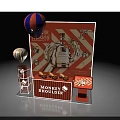 Monkey Shoulder Photo Spot With Red White Striped Background Golden Decorations And Hot Air Balloons
