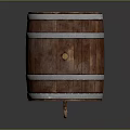 Traditional Wooden Barrel With Shiny Metal Hoops And Brass Tap Design