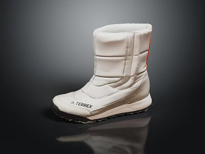 TERREX White Mid Calf Stylish Casual Boots With Durable Sole For Daily Wear 3d model