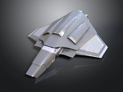 Futuristic Silver Spacecraft With Triangular Shape And Streamlined Design For Space Exploration 3d model