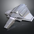 Futuristic Silver Spacecraft With Triangular Shape And Streamlined Design For Space Exploration