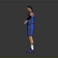 Man in Blue Oklahoma Number 5 Basketball Jersey with Headband Tattoos and Arm Sleeves