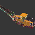 Heavy Yellow Tracked Construction Machinery With Long Arm And Black Cab