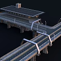 Future Architecture Design With Interconnected Elevated Pathways And Solar Powered Structures 3d model