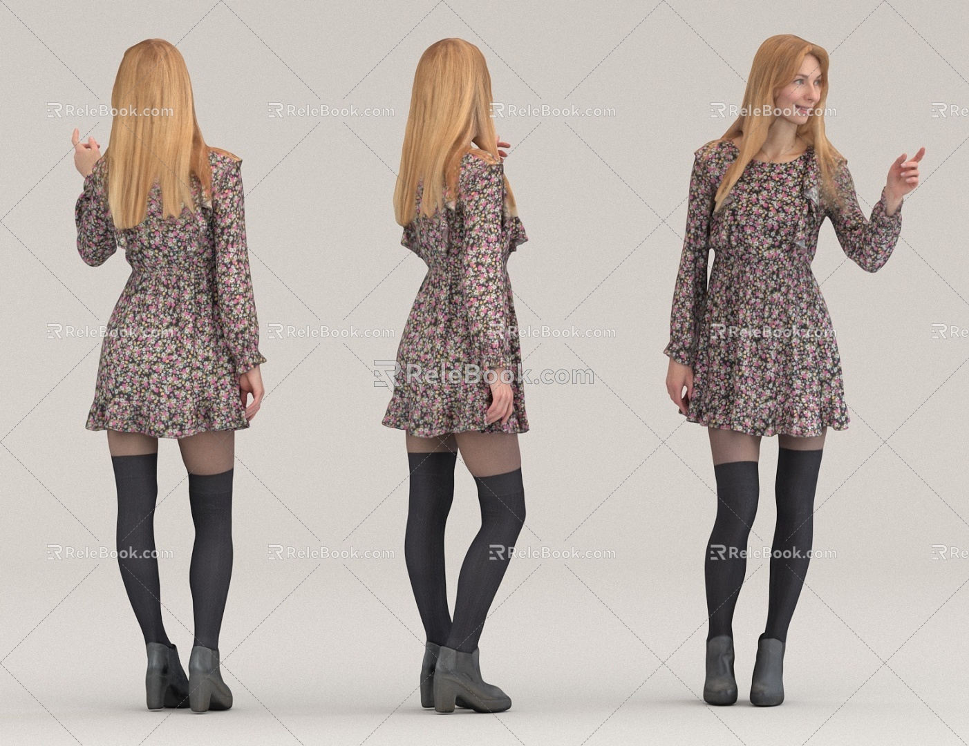 Pedestrian figure person adult foreigner 3d model