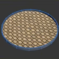 Round Woven Wooden Tray With Lattice Pattern Edge For Kitchen Serving And Home Decor