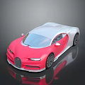 Modern Pink And White Luxury Super Car With Streamlined Body And Reflective Surface
