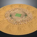 Educational Circular Children's Maze Toy With Green Center Sand Colored Base And Intricate Paths