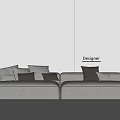 Designer Beige Sectional Sofa With Multiple Cushions And Side Table In Minimalist Space
