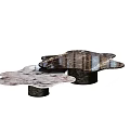 Flower Shaped Coffee Tables With Marble Top And Metal Base In White Black