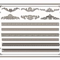 European-style plaster line corner flower carved line corner line decorative line 3d model
