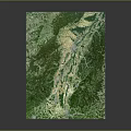 Garden Landscape Aerial View With Lush Green Vegetation And Natural Water Paths