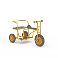 Yellow Tricycle With Seats Handrails And Sturdy Wheels For Kids Outdoor Use